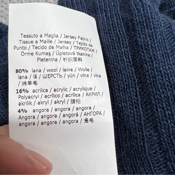 MaxMara Leisure Blue Knit Turtleneck Wool & Angora Blend Sweater Size Medium EUC - Picture 4 of 5